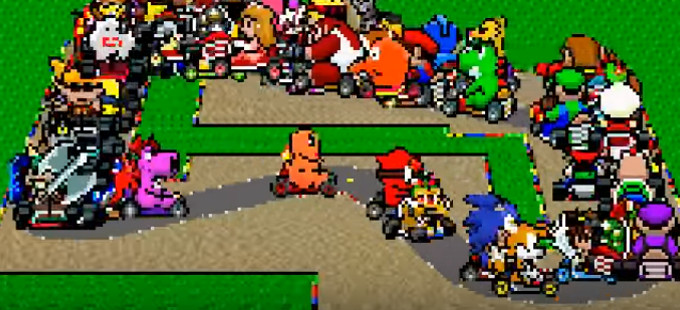 ¿Cómo se verían 101 corredores en Super Mario Kart?