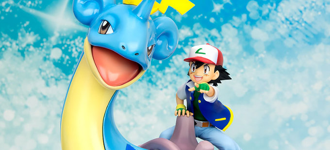 La figura de Ash Ketchum con Lapras y Pikachu de Pokémon, para febrero