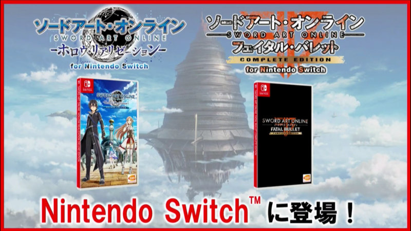 Bandai Namco anuncia dos juegos de Sword Art Online para Nintendo Switch