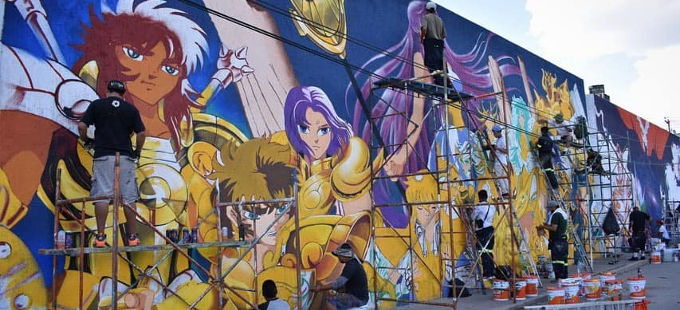 Los Caballeros del Zodiaco consiguen mural monumental en México