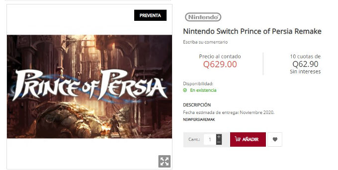 Prince of Persia para Nintendo Switch, ¿filtrado antes de tiempo?