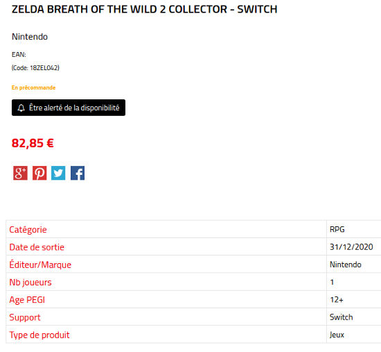 The Legend of Zelda: Breath of the Wild 2 podría tener edición de colección