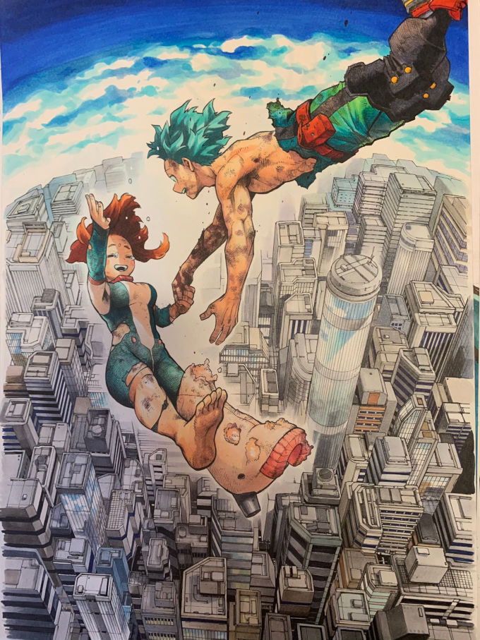 Boku no Hero Academia: Deku y Uraraka juntos en fantástico arte
