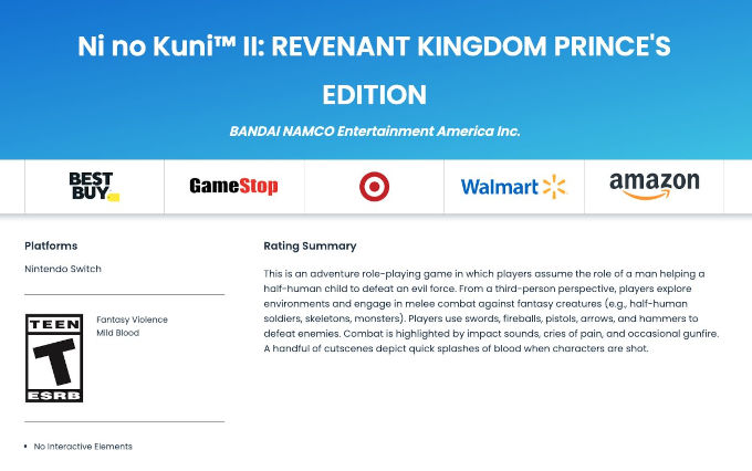 Ni no Kuni II: Revenant Kingdom para Nintendo Switch filtrado
