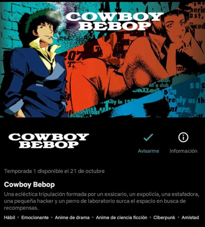 Cowboy Bebop tendrá su anime en Netflix