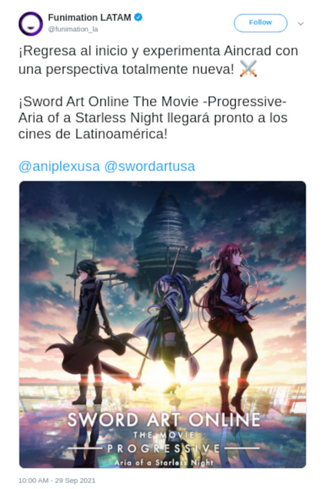 SAO Progressive llegará a cines de México y LATAM