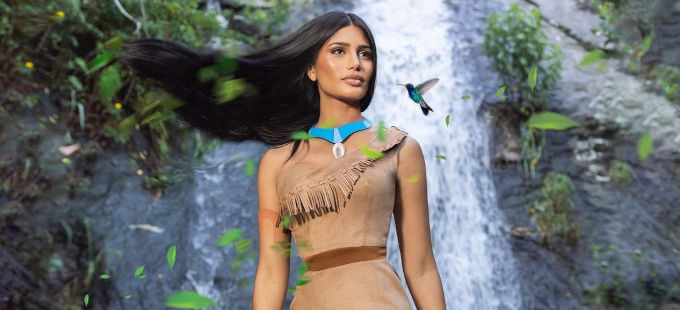 Disney: Pocahontas en un bello cosplay en medio de la naturaleza