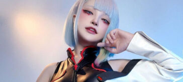 Cyberpunk: Edgerunners: Lucy Kushinada en un brillante y vivaz cosplay