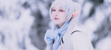 Sousou no Frieren: Frieren en un nevado cosplay