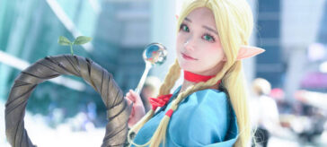 Dungeon Meshi: Marcille Donato en un sonriente y élfico cosplay