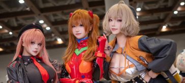 NIKKE X Evangelion: Asuka Langley, Rapi y Anis en un cosplay desde la Comiket 104